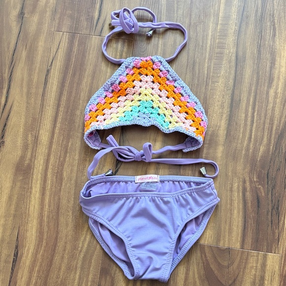 Planet Sea Other - Planet Sea Crochet Rainbow Halter Bikini